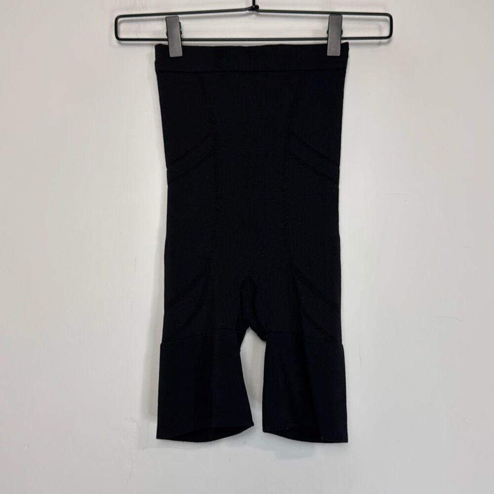 Spanx Black Slim Cognito High Waist Mid Thigh Shorts S - Picture 2 of 6